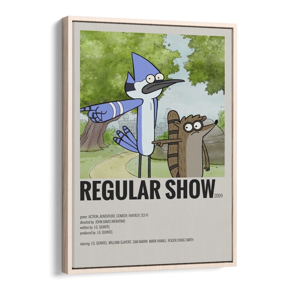 Regular Show Movie Posters in Oak Wood Floater Frame