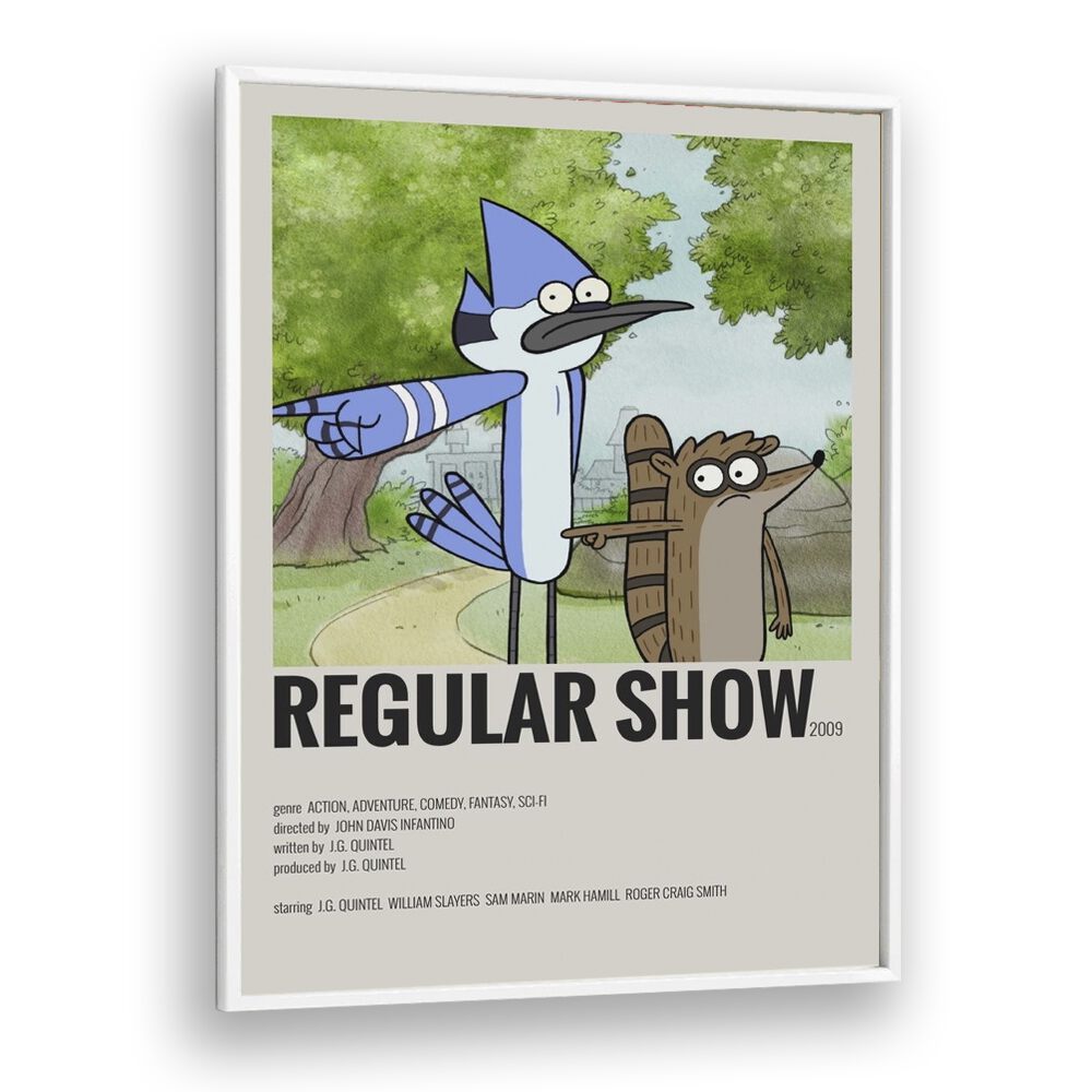 Regular Show Movie Posters in White Plain Frame