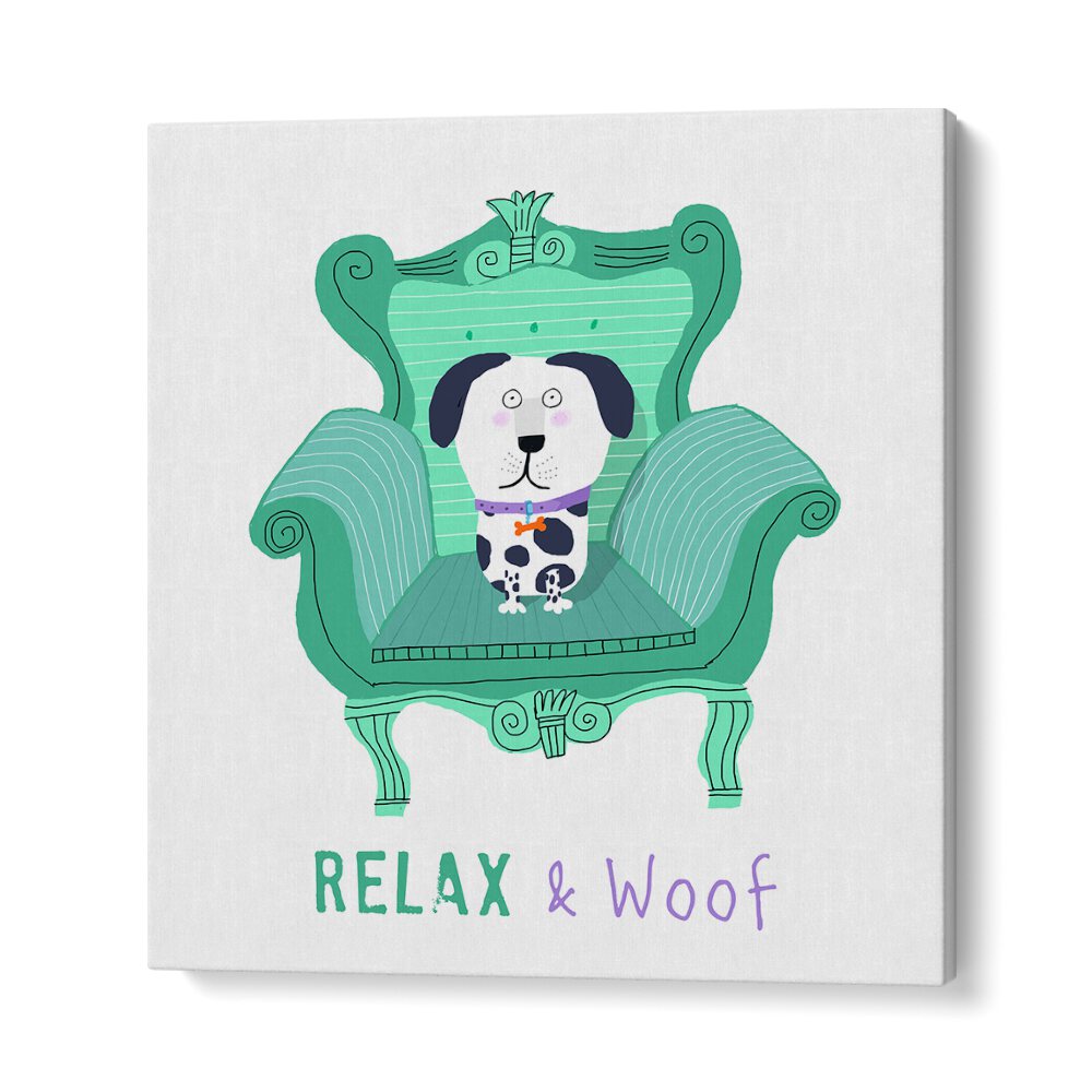 Relax And Woof By Carla Daly Kids Room Art in Gallery Wrap