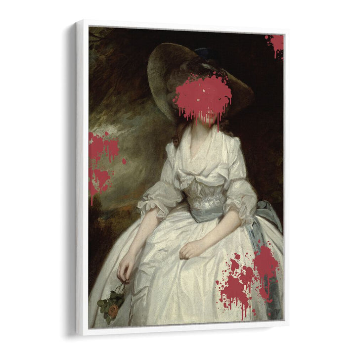 Renaissance Red Splash by the Art Concept Altered Art Prints in White Floater Frame