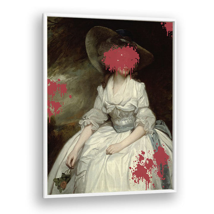 Renaissance Red Splash by the Art Concept Altered Art Prints in White Plain Frame