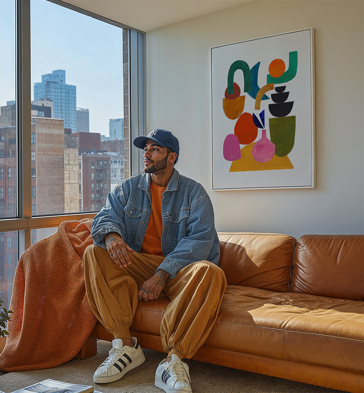 HAPPILY STACKED , GEOMETRIC ART PRINTS