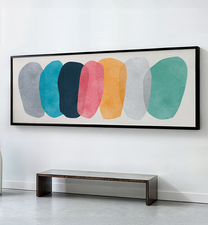 ORGANIC SHAPES IN MUTED TONES , PANORAMIC ART