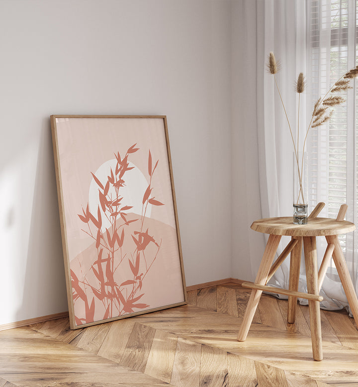 BAMBOO SILHOUETTE SUNRISE , BOHO ART PAINTINGS