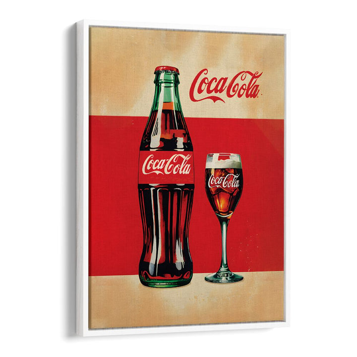 Retro Coca Cola Bottle Bar Posters Cafe Art Prints in White Floater Frame