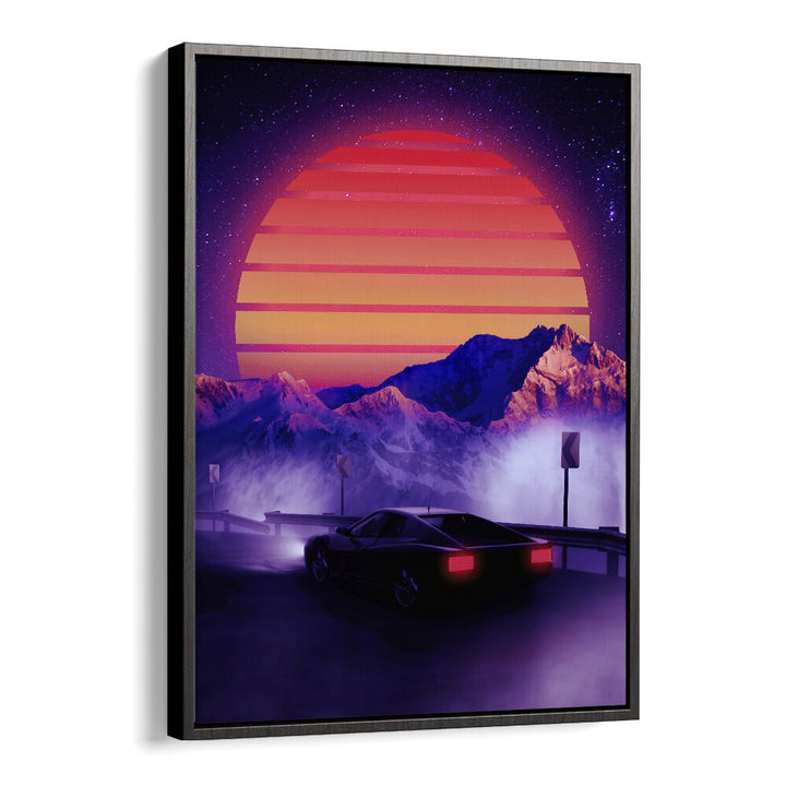 Retro Synth by Ritvik Takkar Surrealism in Black Floater Frame