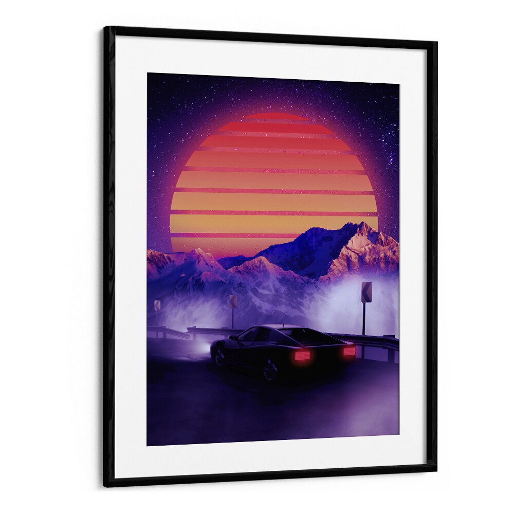 Retro Synth by Ritvik Takkar Surrealism in Black Frame With Mount