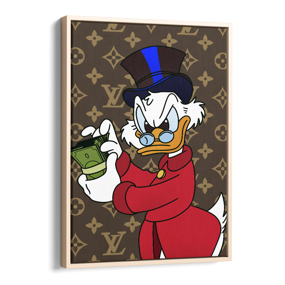 Riche Donald Comic Wall Art Comic Posters in Oak Wood Floater Frame