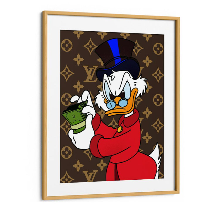 Riche Donald Comic Wall Art Comic Posters in Oak Wood Frame With Mount