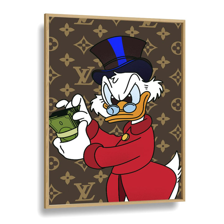 Riche Donald Comic Wall Art Comic Posters in Oak Wood Plain Frame