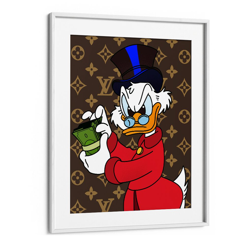 Riche Donald Comic Wall Art Comic Posters in White Frame With Mount