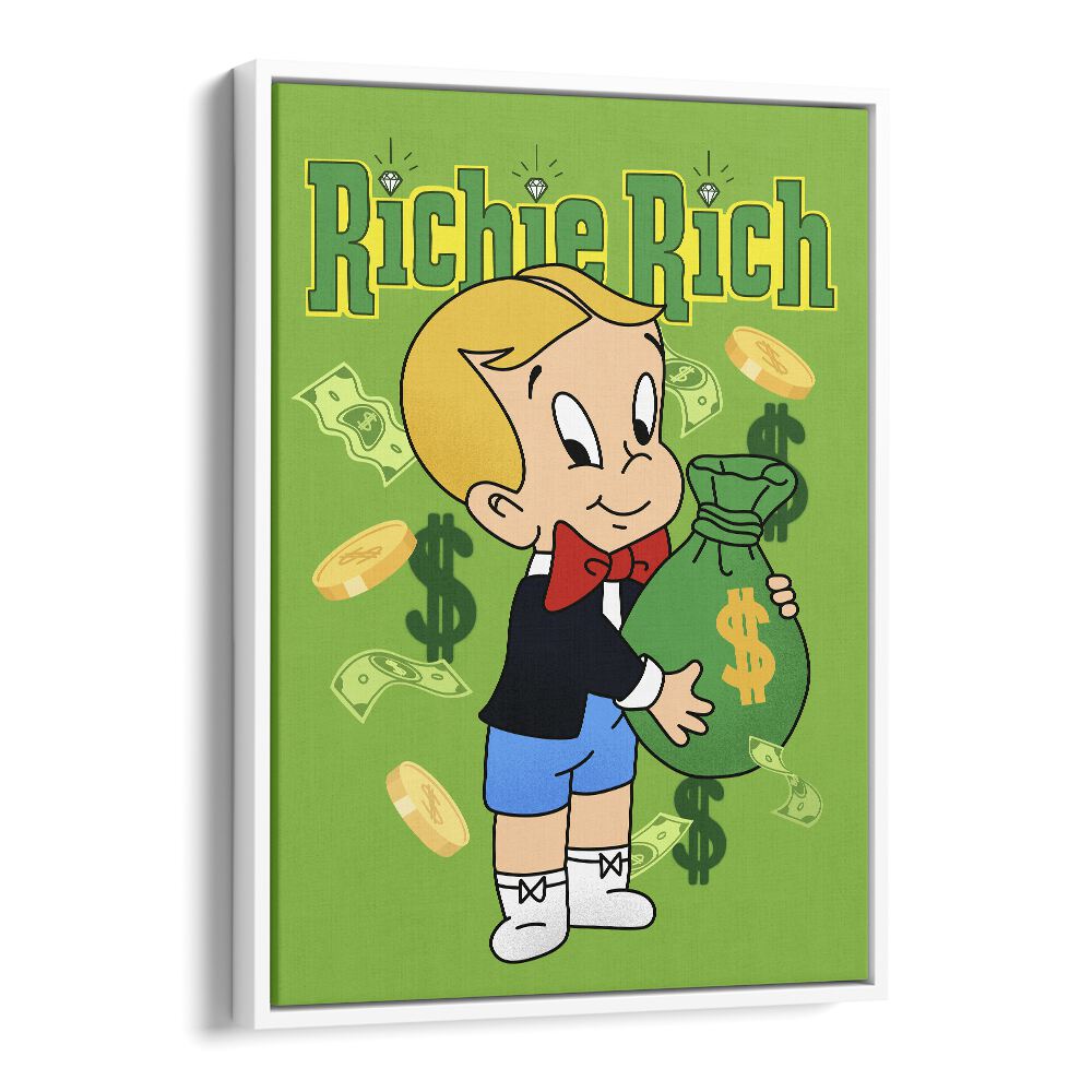 Riche Rich Comic Wall Art Comic Posters in White Floater Frame