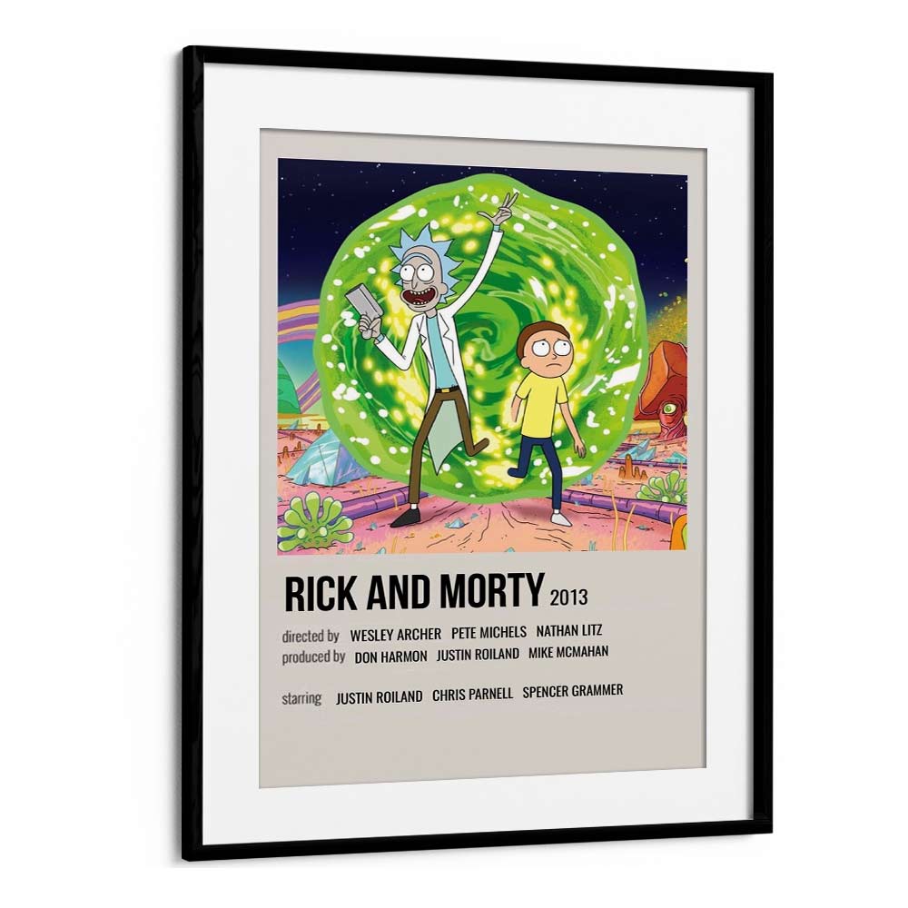 Rick Morty 2013 i Movie Posters in Black Frame With Mount