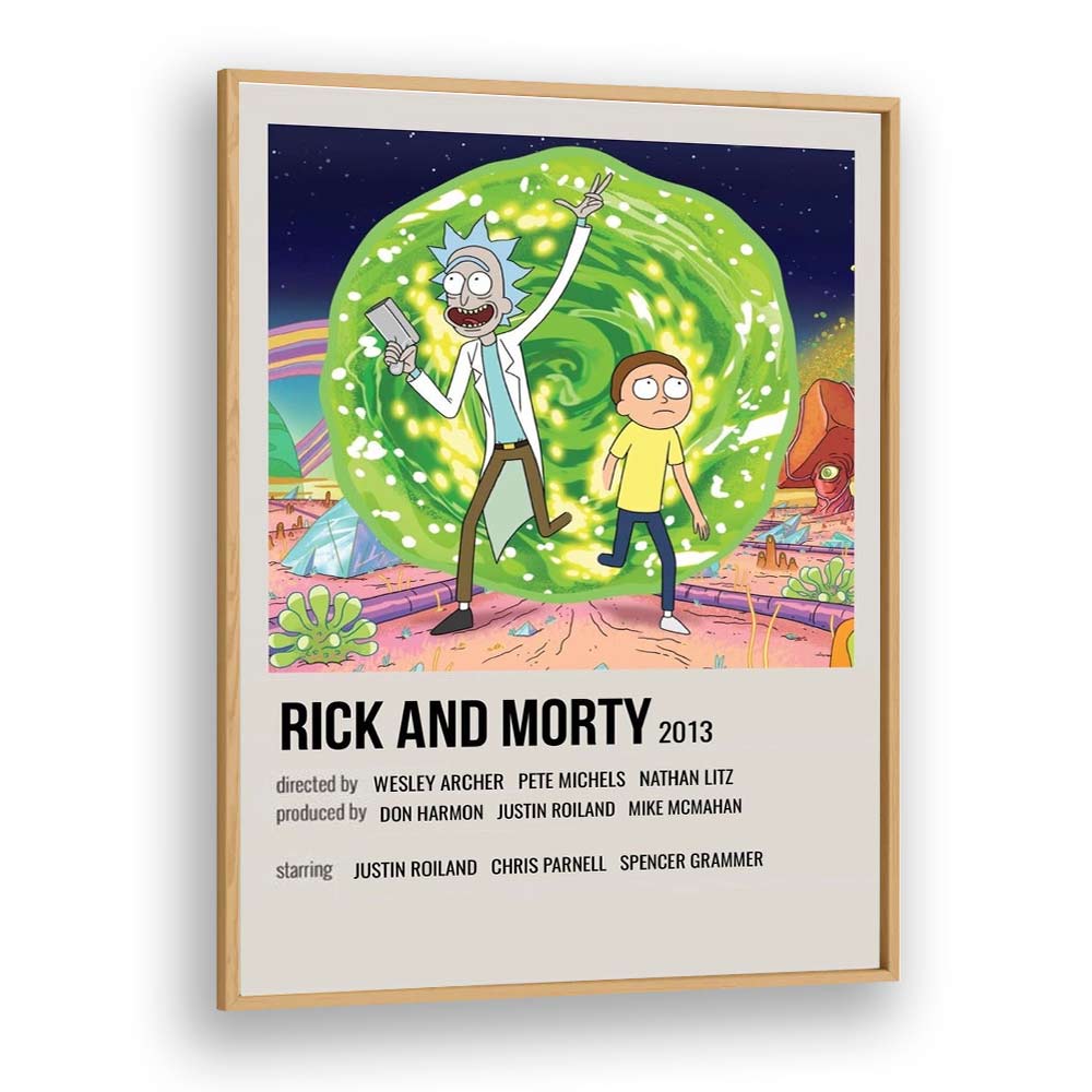 Rick Morty 2013 i Movie Posters in Oak Wood Plain Frame