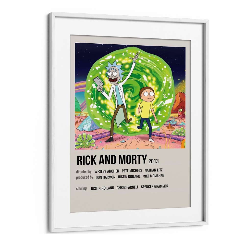 Rick Morty 2013 i Movie Posters in White Frame With Mount