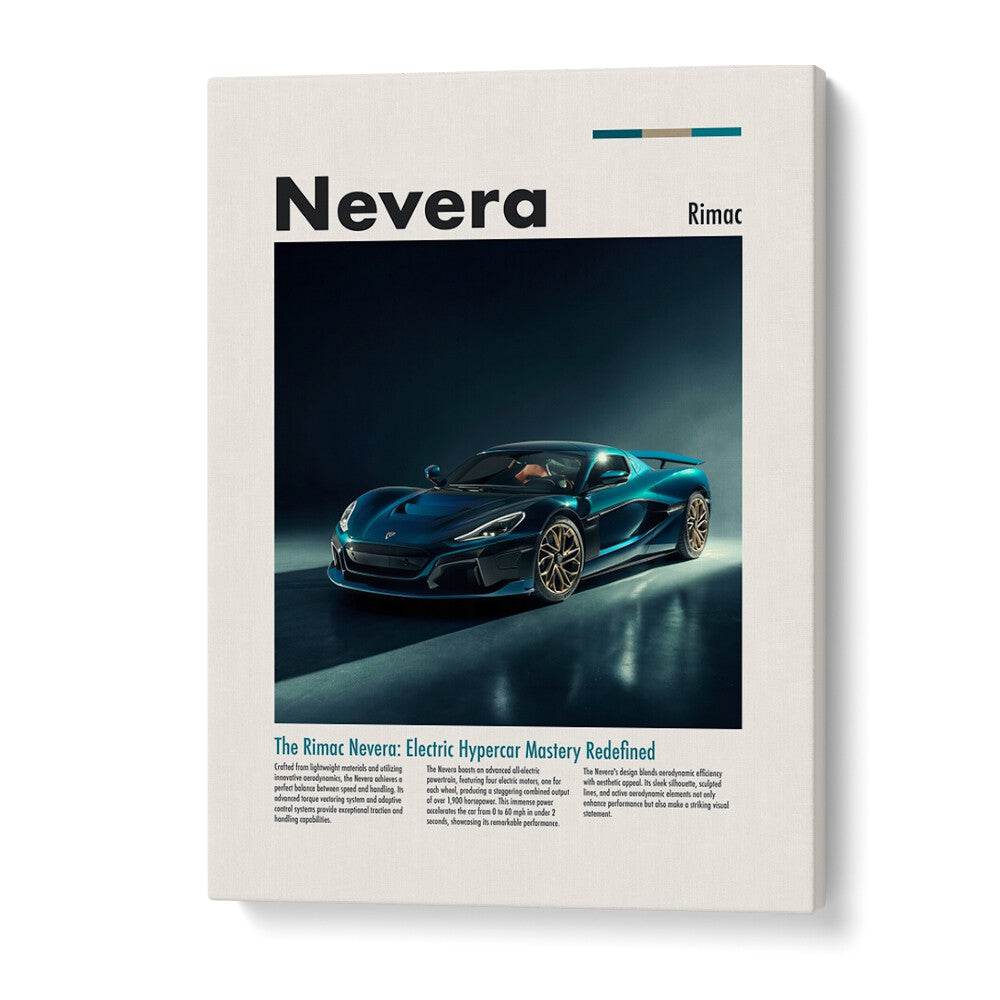 RIMAC NEVERA car posters showcasing stunning automotive art for enthusiasts, perfect for transforming your space.