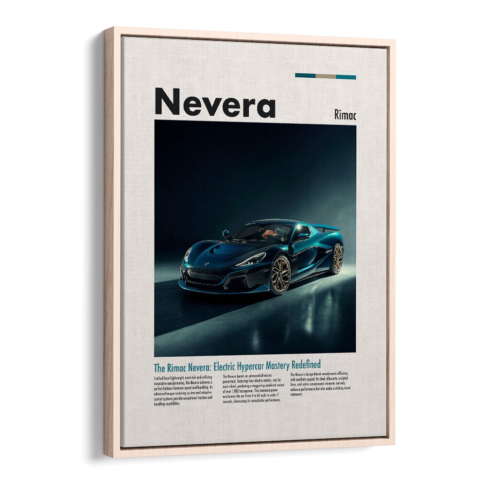 Stylish RIMAC NEVERA car posters showcase automotive art, perfect for enhancing your space with elegance.