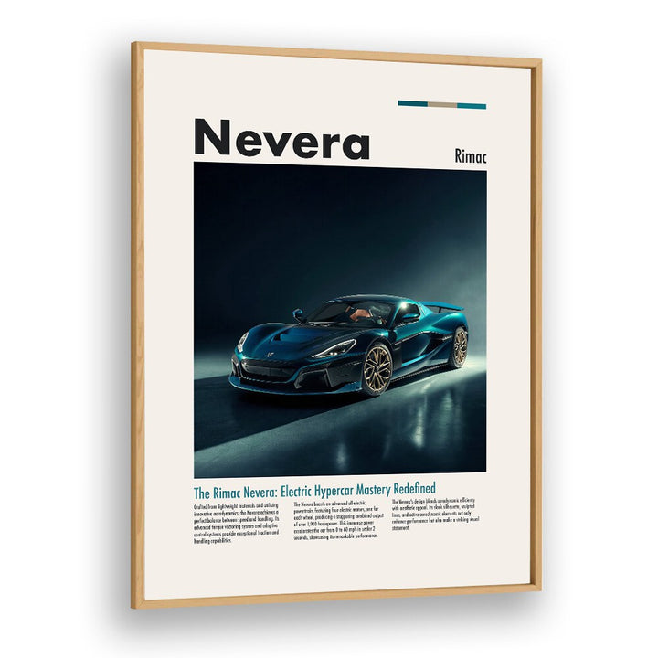 Transform your space with RIMAC NEVERA, CAR POSTERS showcasing stunning automotive wall art in a stylish frame.