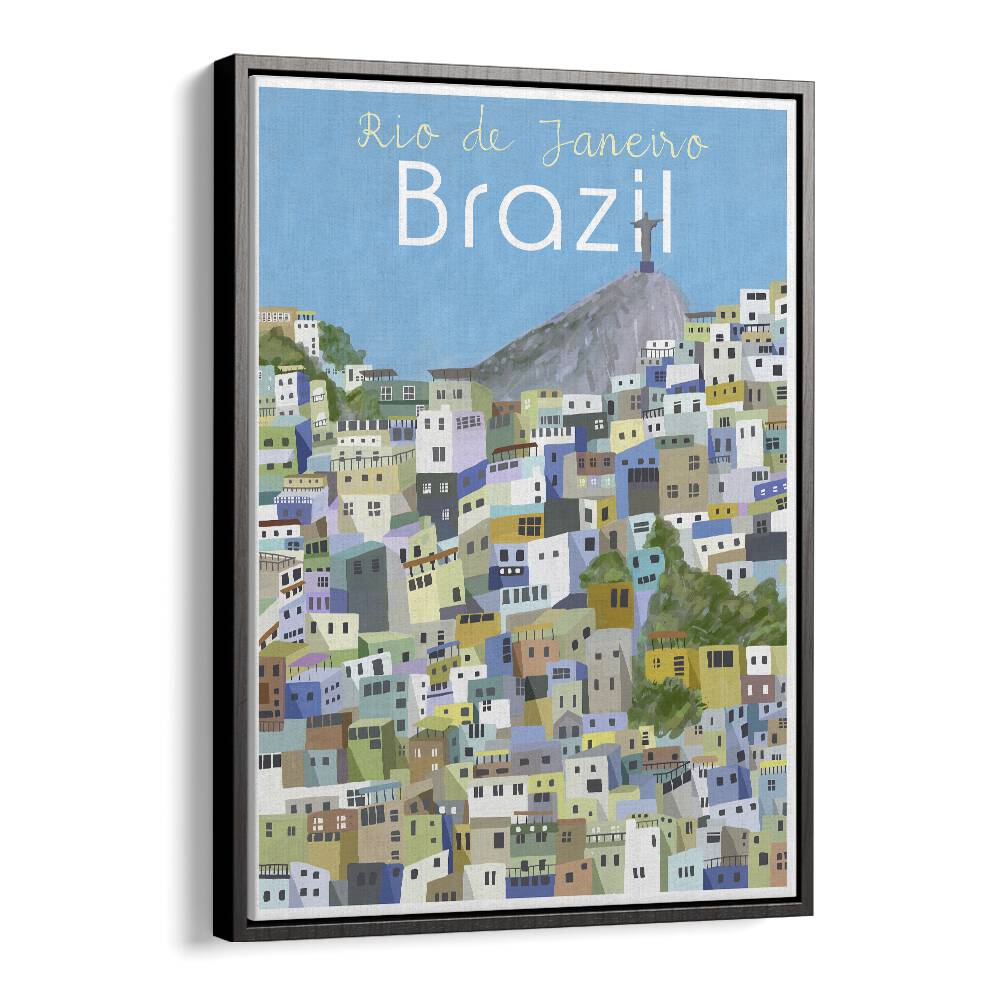 Rio De Janeiro by Carla Daly Travel Posters in Black Floater Frame