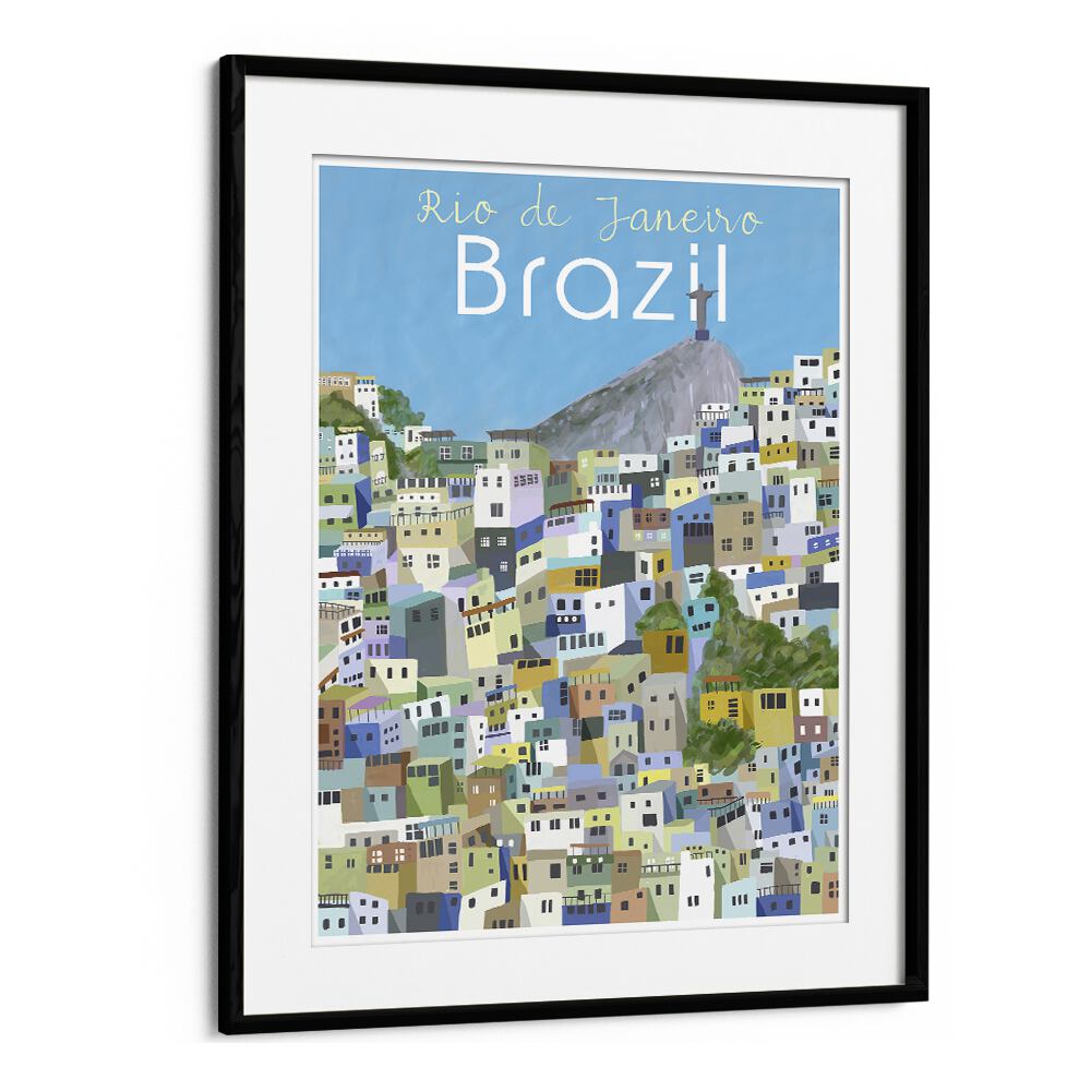 Rio De Janeiro by Carla Daly Travel Posters in Black Frame With Mount