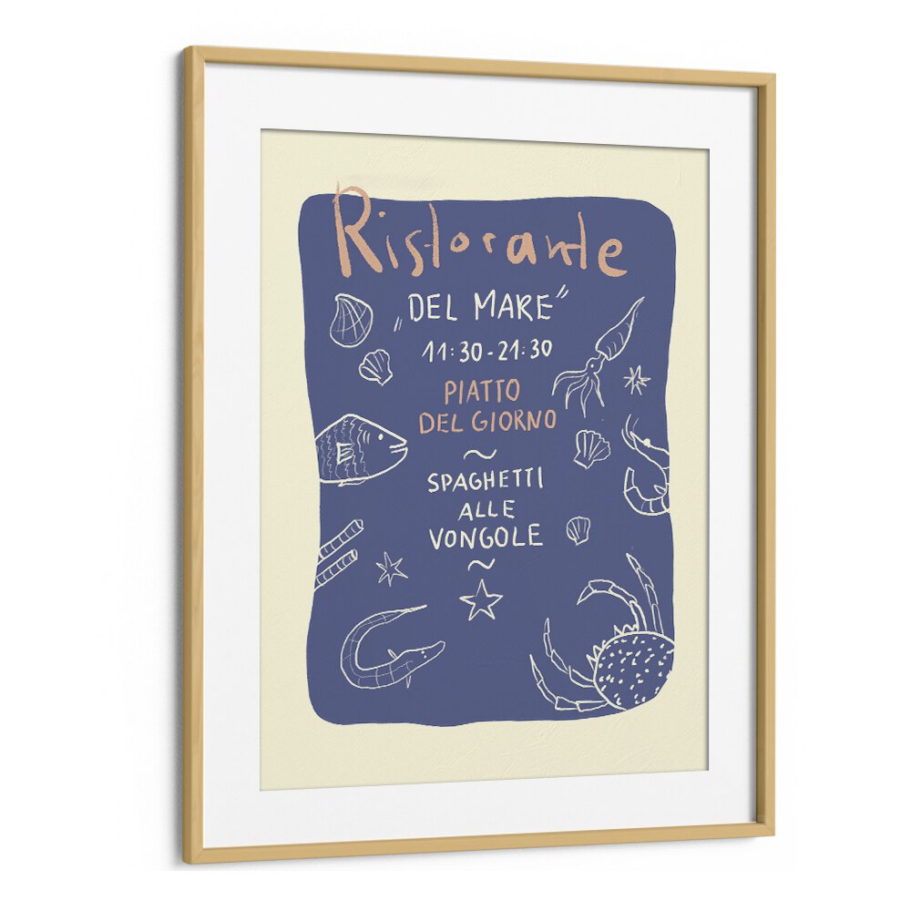 Ristorante Up by Studio Dolci Kitchen Posters in Oak Wood Frame With Mount