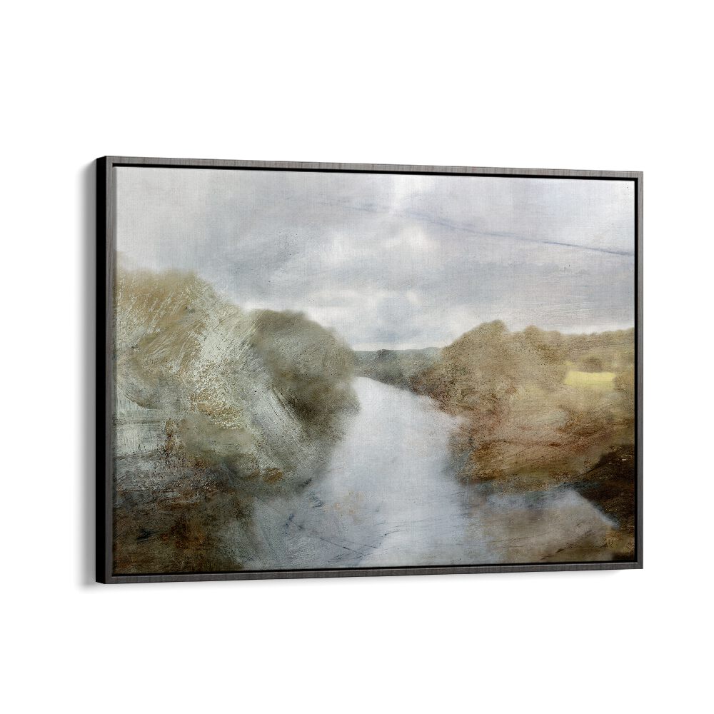 River By Dan Hobday Landscape Art Prints Landscape Paintings in Black Floater Frame