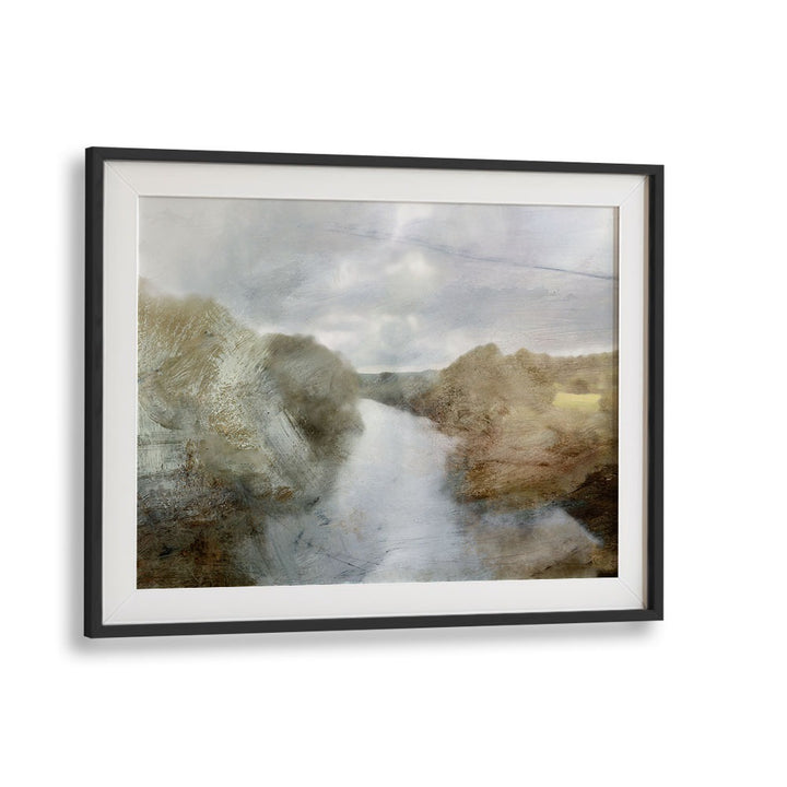 River By Dan Hobday Landscape Art Prints Landscape Paintings in Black Frame With Mount