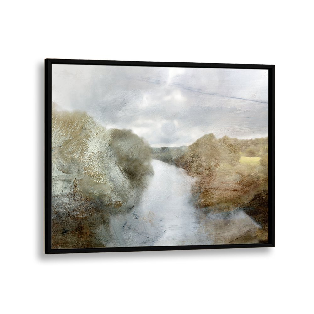 River By Dan Hobday Landscape Art Prints Landscape Paintings in Black Plain Frame