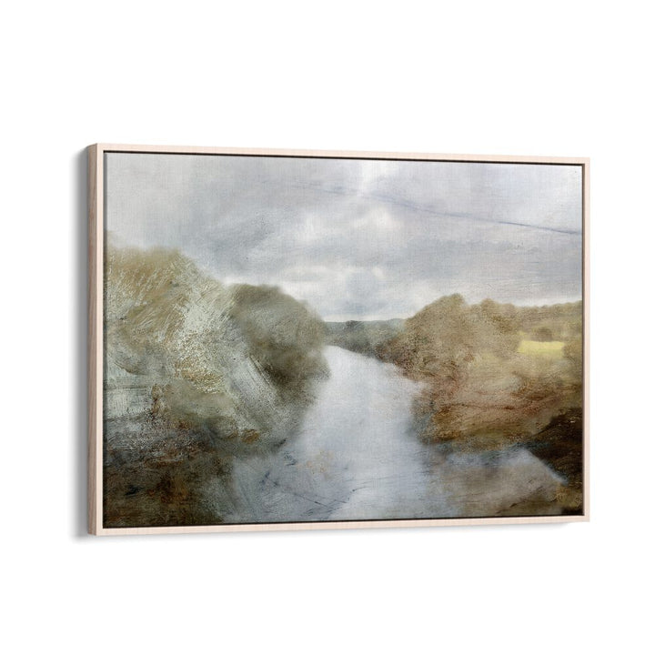 River By Dan Hobday Landscape Art Prints Landscape Paintings in Oak Wood Floater Frame