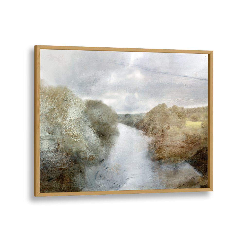 River By Dan Hobday Landscape Art Prints Landscape Paintings in Oak Wood Plain Frame