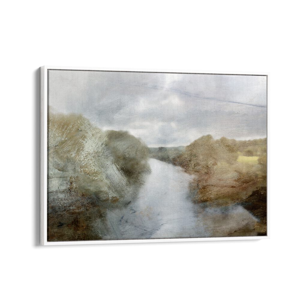 River By Dan Hobday Landscape Art Prints Landscape Paintings in White Floater Frame