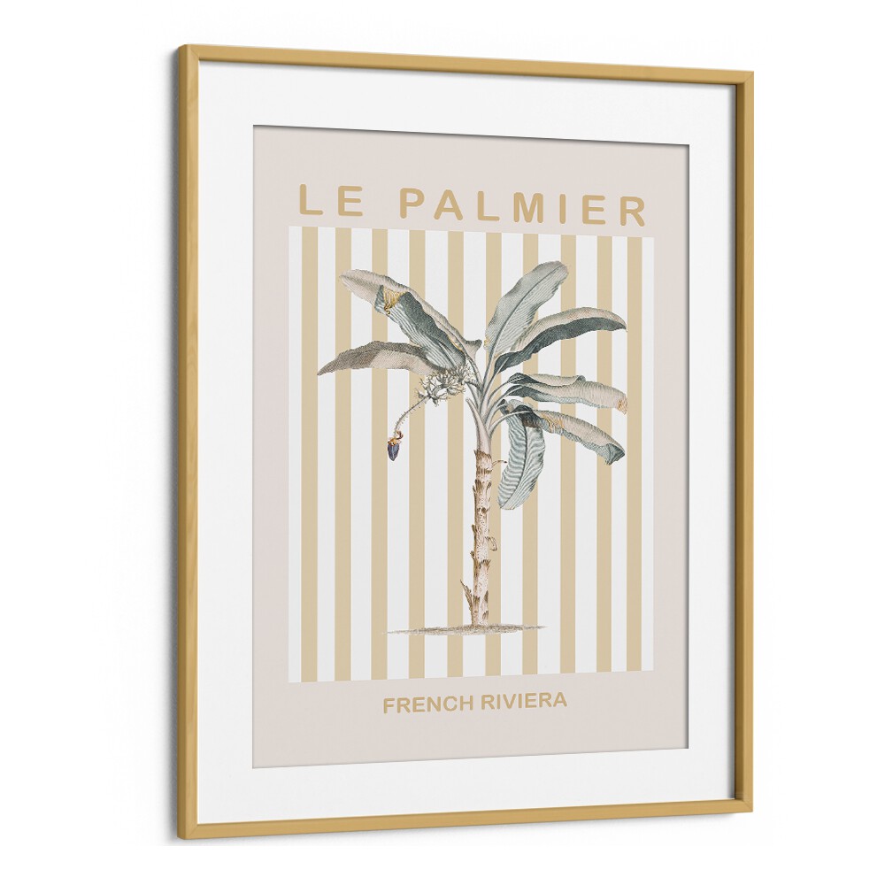 Riviera Plam Tree By Grace Digital Art Co Beach Prints in Oak Wood Frame With Mount