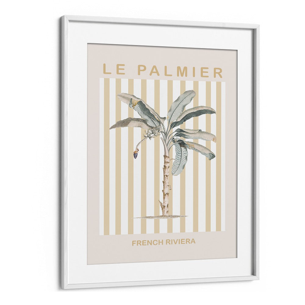 Riviera Plam Tree By Grace Digital Art Co Beach Prints in White Frame With Mount