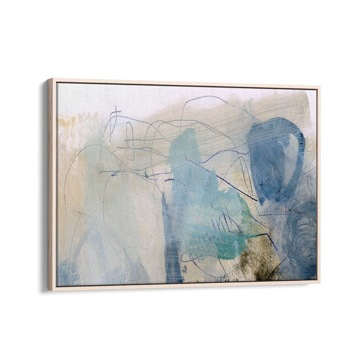 Rockpool By Dan Hobday Abstract Art Abstract Paintings in Oak Wood Floater Frame