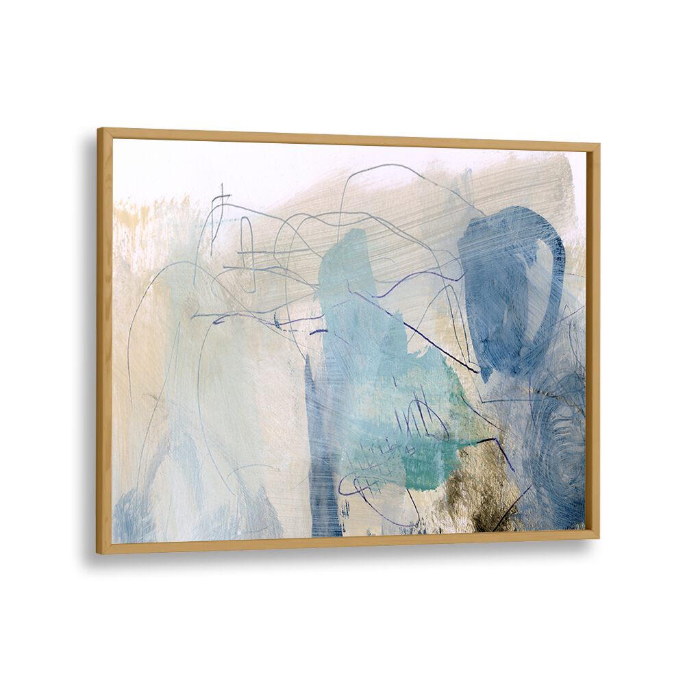 Rockpool By Dan Hobday Abstract Art Abstract Paintings in Oak Wood Plain Frame