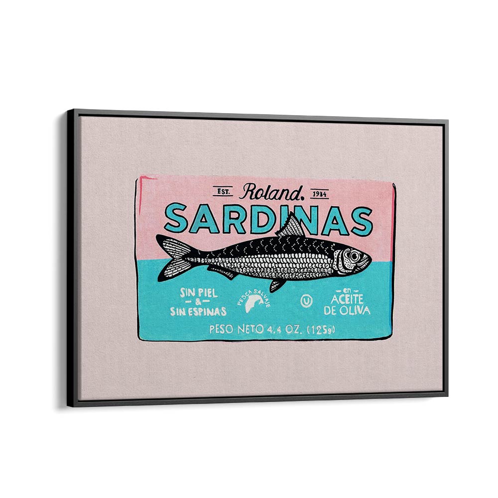 Roland Sardinas by Studio Mandariini Kitchen Posters Kitchen Art Prints in Black Floater Frame