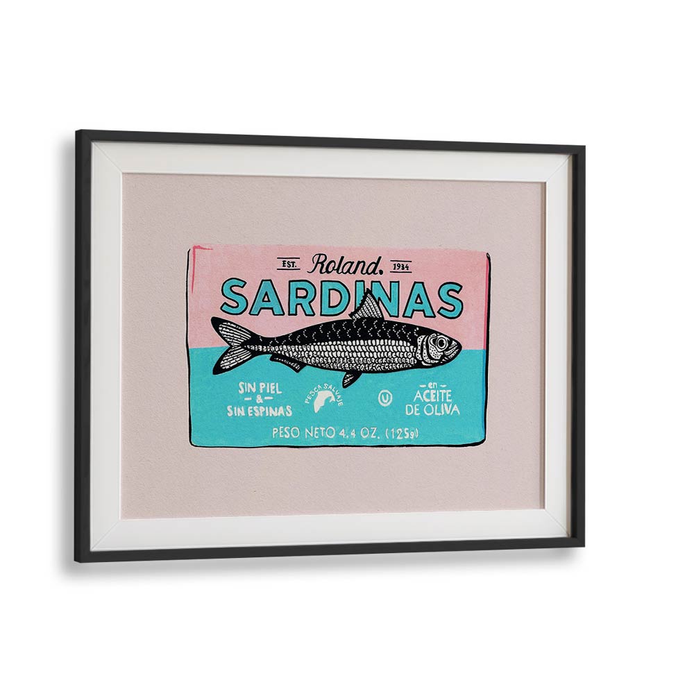 Roland Sardinas by Studio Mandariini Kitchen Posters Kitchen Art Prints in Black Frame With Mount