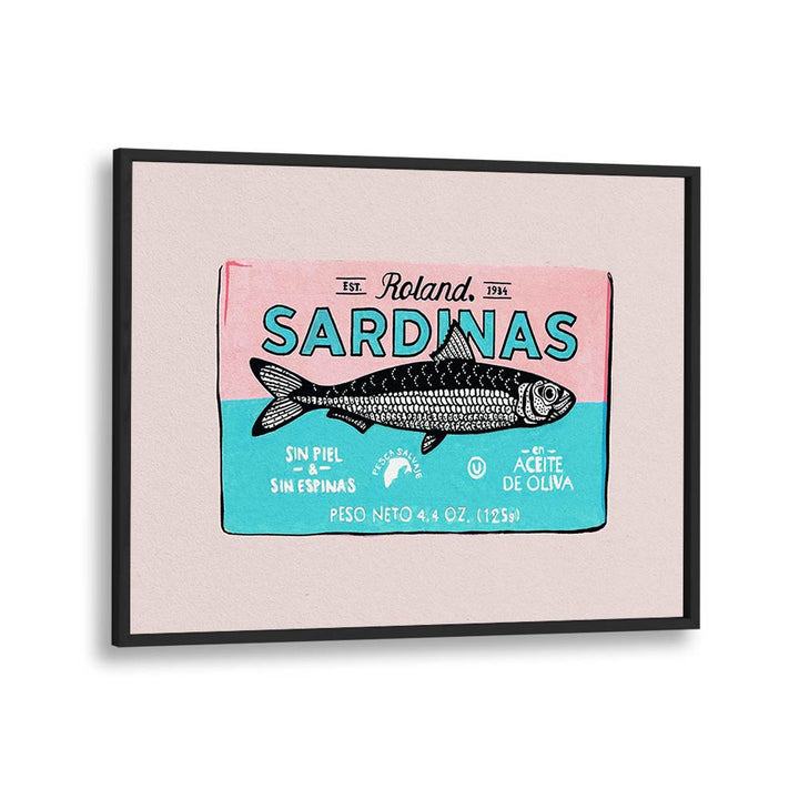 Roland Sardinas by Studio Mandariini Kitchen Posters Kitchen Art Prints in Black Plain Frame