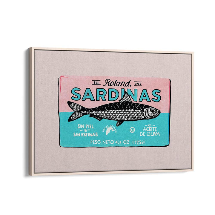 Roland Sardinas by Studio Mandariini Kitchen Posters Kitchen Art Prints in Oak Wood Floater Frame