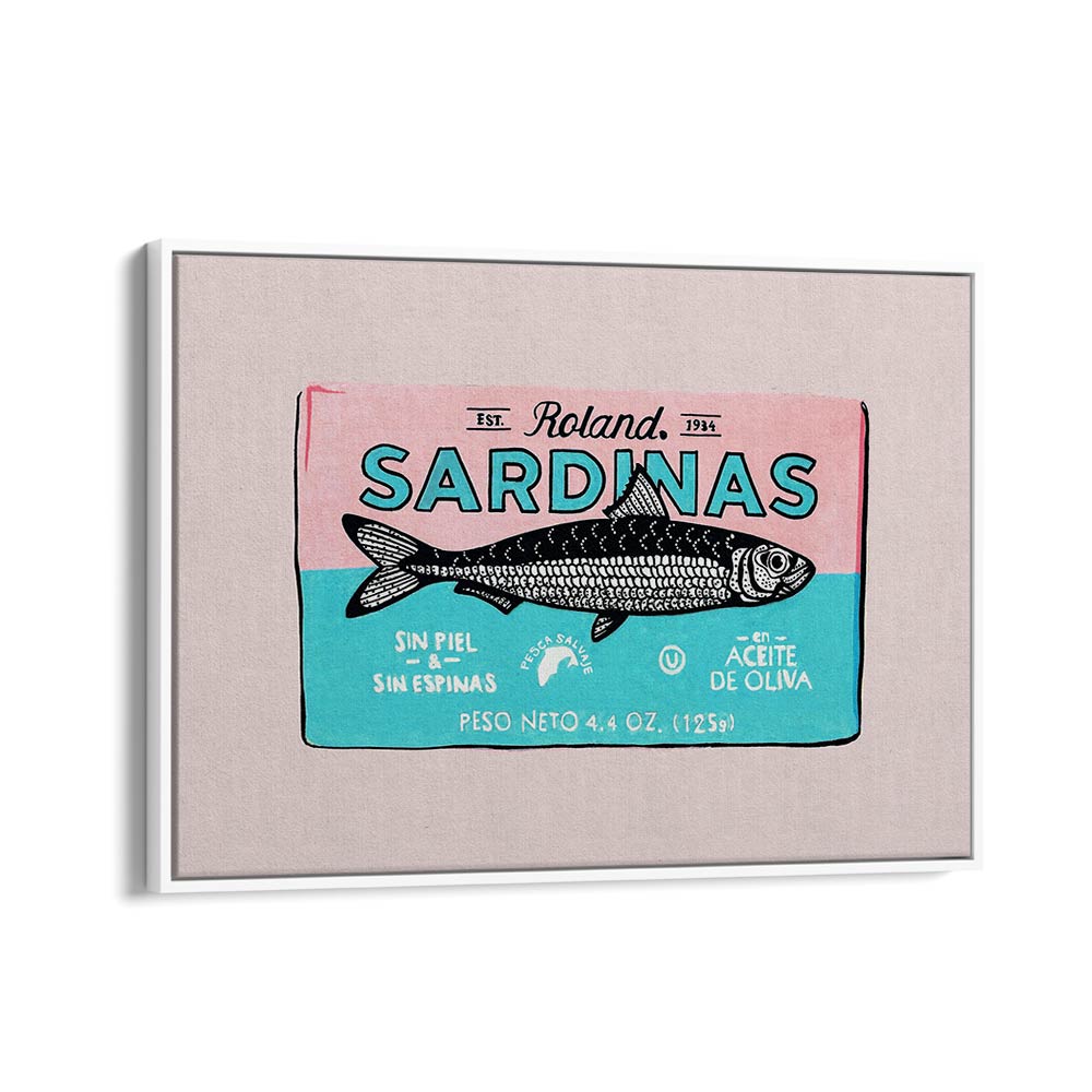 Roland Sardinas by Studio Mandariini Kitchen Posters Kitchen Art Prints in White Floater Frame