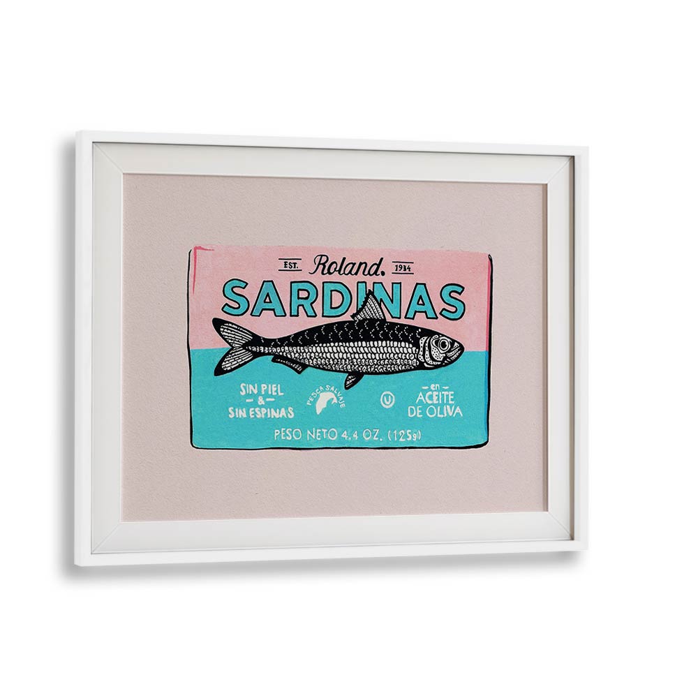 Roland Sardinas by Studio Mandariini Kitchen Posters Kitchen Art Prints in White Frame With Mount