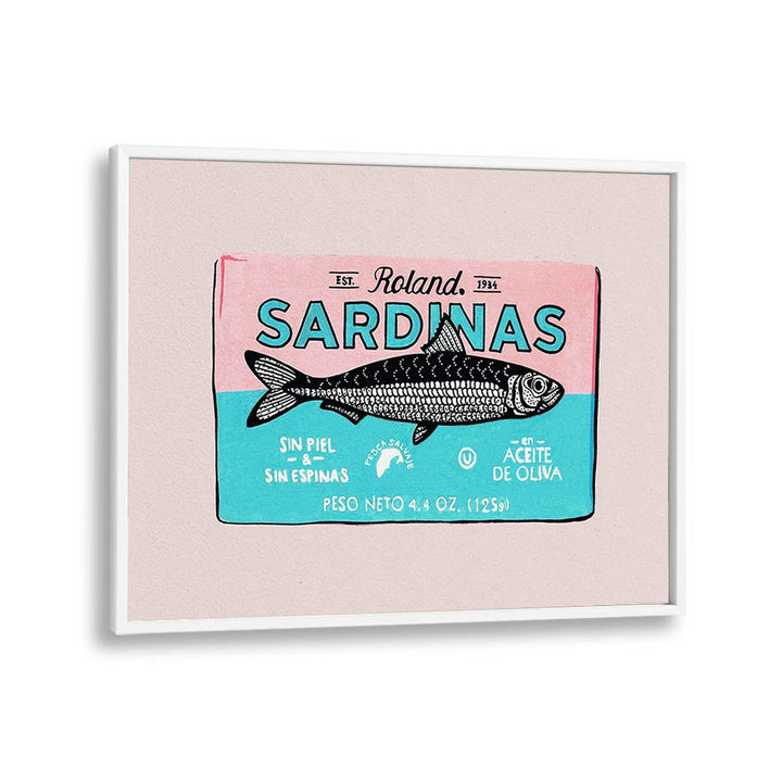 Roland Sardinas by Studio Mandariini Kitchen Posters Kitchen Art Prints in White Plain Frame