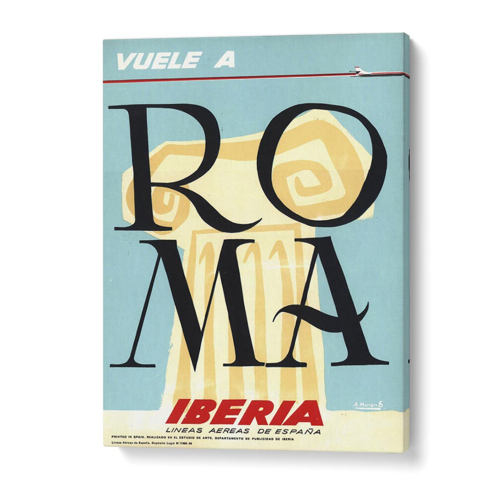 Roma  Retro Travel Posters in Gallery Wrap