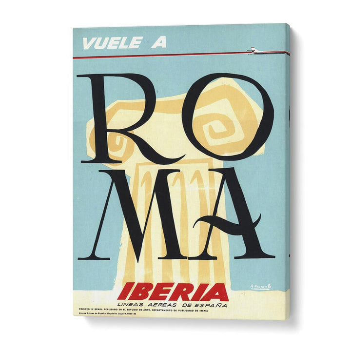 Roma  Retro Travel Posters in Gallery Wrap