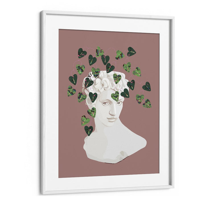 Roman Planter By Uma Gokhale Botanical Paintings in White Frame With Mount