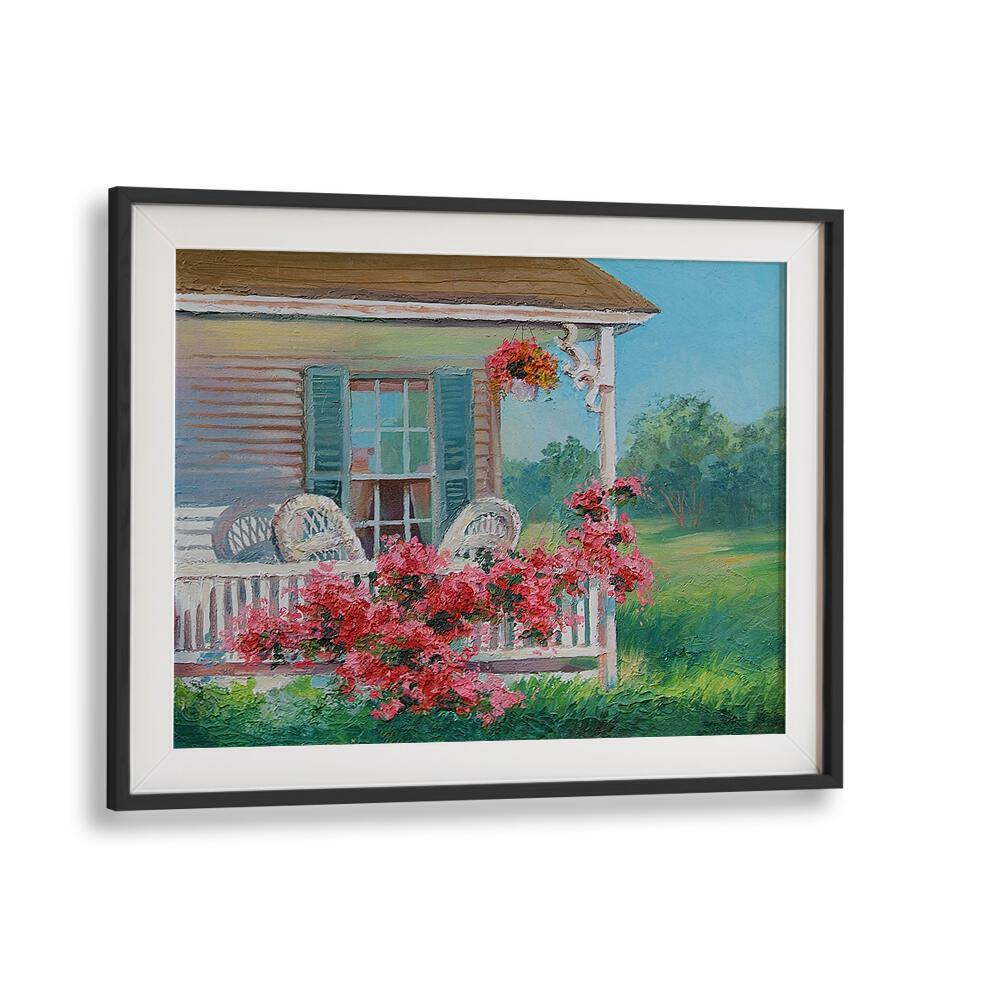 Romantic Daydreams Vintage European Paintings in Black Frame With Mount