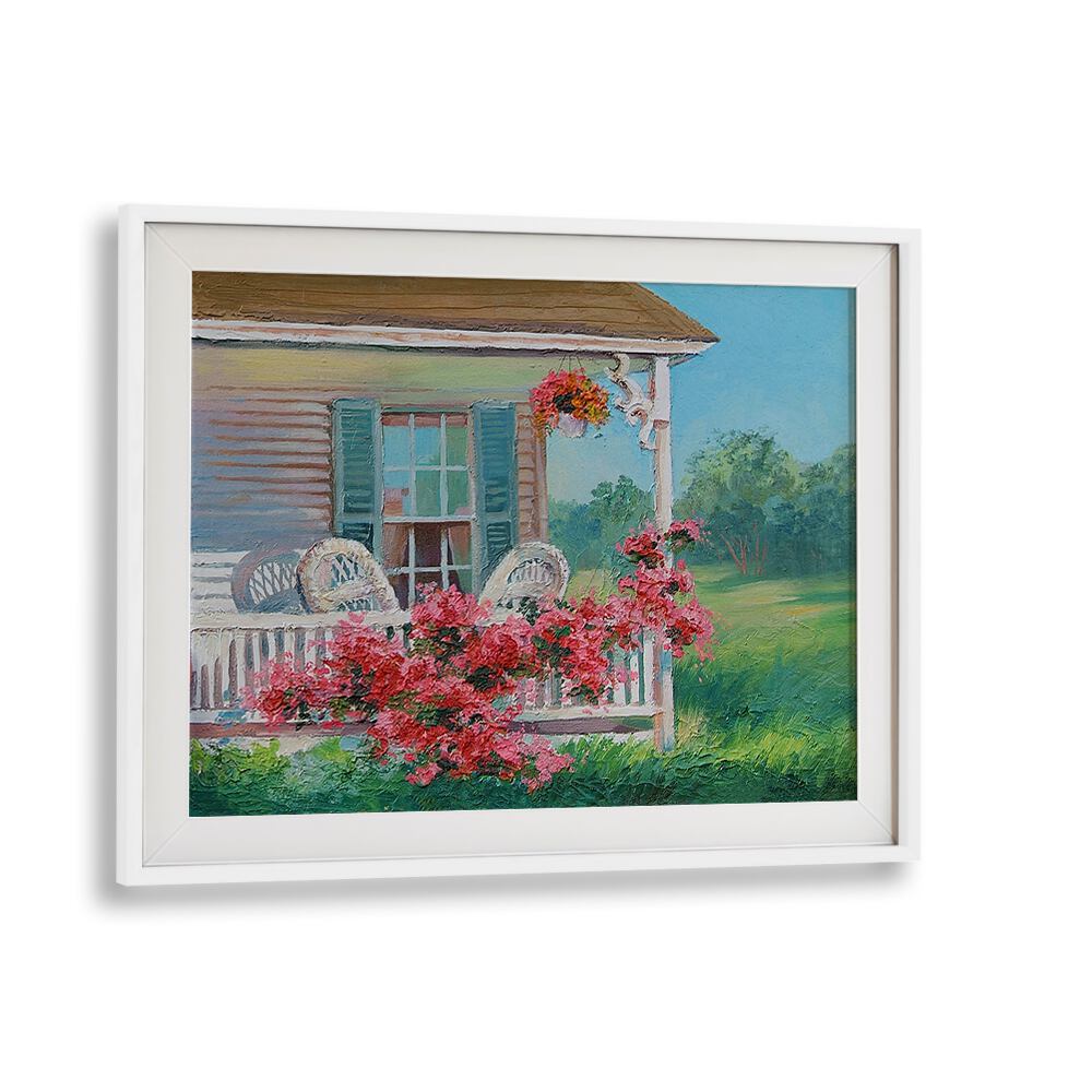 Romantic Daydreams Vintage European Paintings in White Frame With Mount