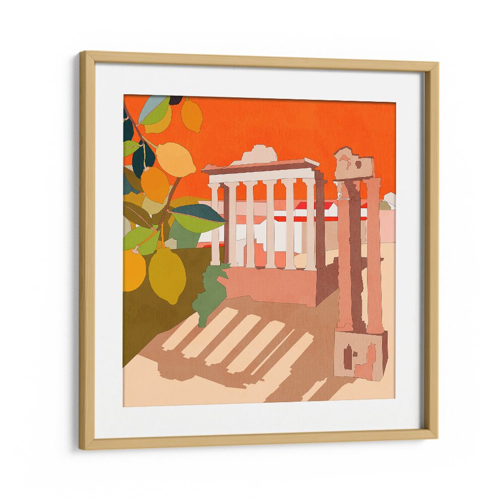 Rome By Ana Rut Bre Abstract Art Abstract Paintings in Oak Wood Frame With Mount