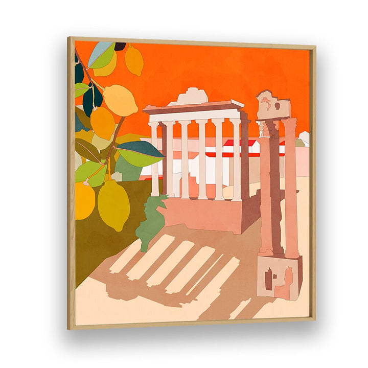 Rome By Ana Rut Bre Abstract Art Abstract Paintings in Oak Wood Plain Frame