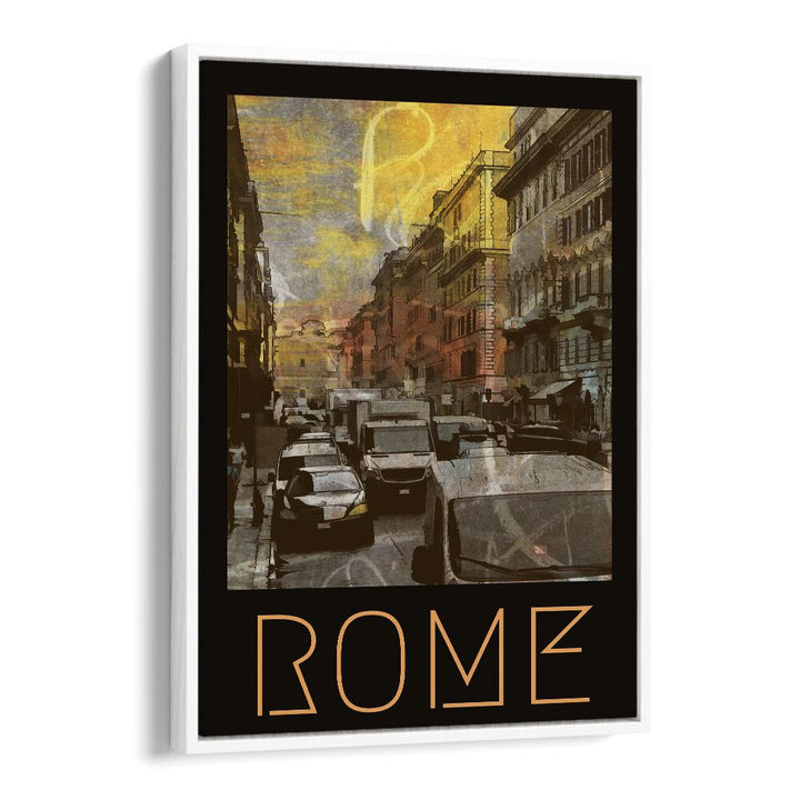 Rome-Retro Retro Vintage Travel Vintage Travel Posters in White Floater Frame